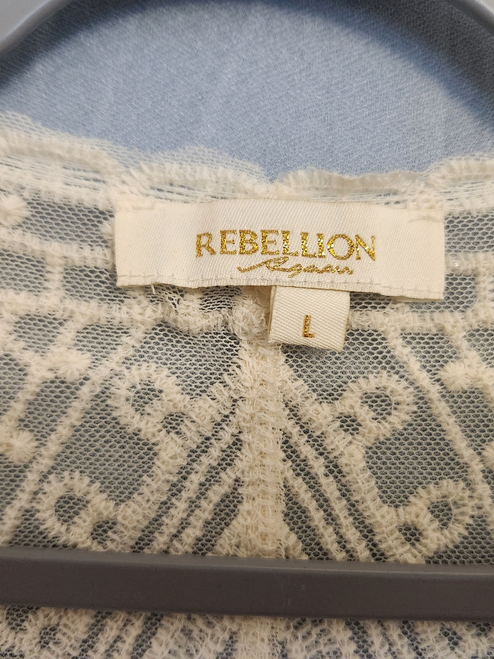 Rebellion Cream Lace Crochet Kimono - Picture 2 of 2